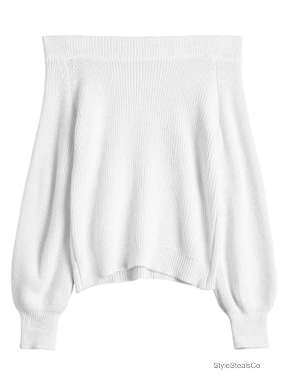 Off Shoulder Knit Sweater Long Sleeve Loose Pullover Jumper